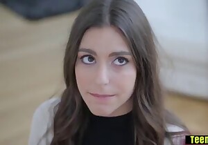 Teen has to walk around on the leash for her mommy