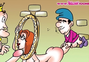 Spicy porn cartoon action with a lusty redhead beauty